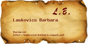 Laskovics Barbara névjegykártya